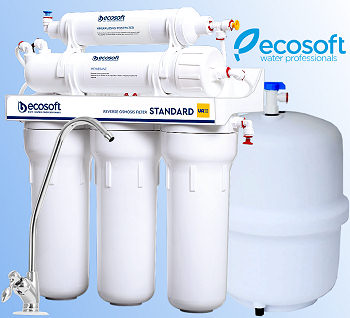 DYNAVIVE - Osmoseur Ecosoft STANDARD - 5 niveaux SHUT-OFF (sans pompe) - 50 GPD