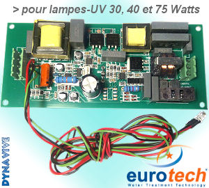 Voir dtails>  Carte lectronique universelle de remplacement EuroTech 30-40-75 Watts